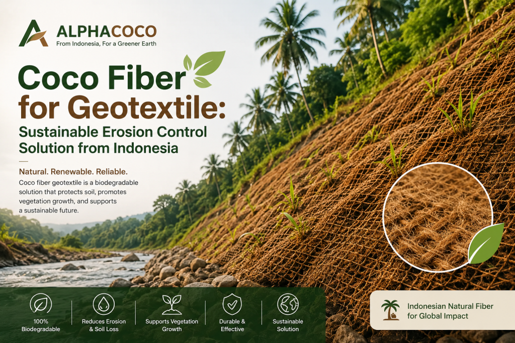 coco fiber for geotextile sustainable erosion control solution from indonesia